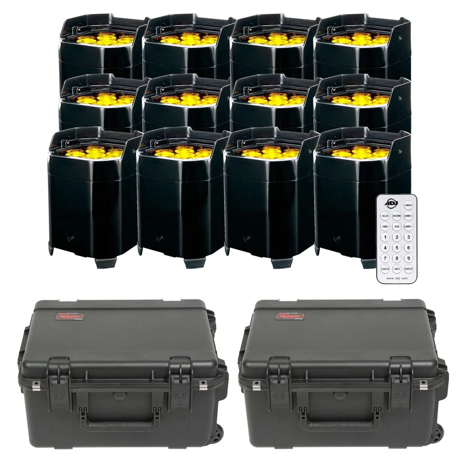 (12) American DJ Element QA WiFLY Battery Powered LED Par Package