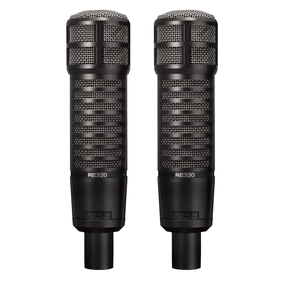 (2) Electro-Voice RE320 Variable-D Dynamic Vocal and Instrument Microphone