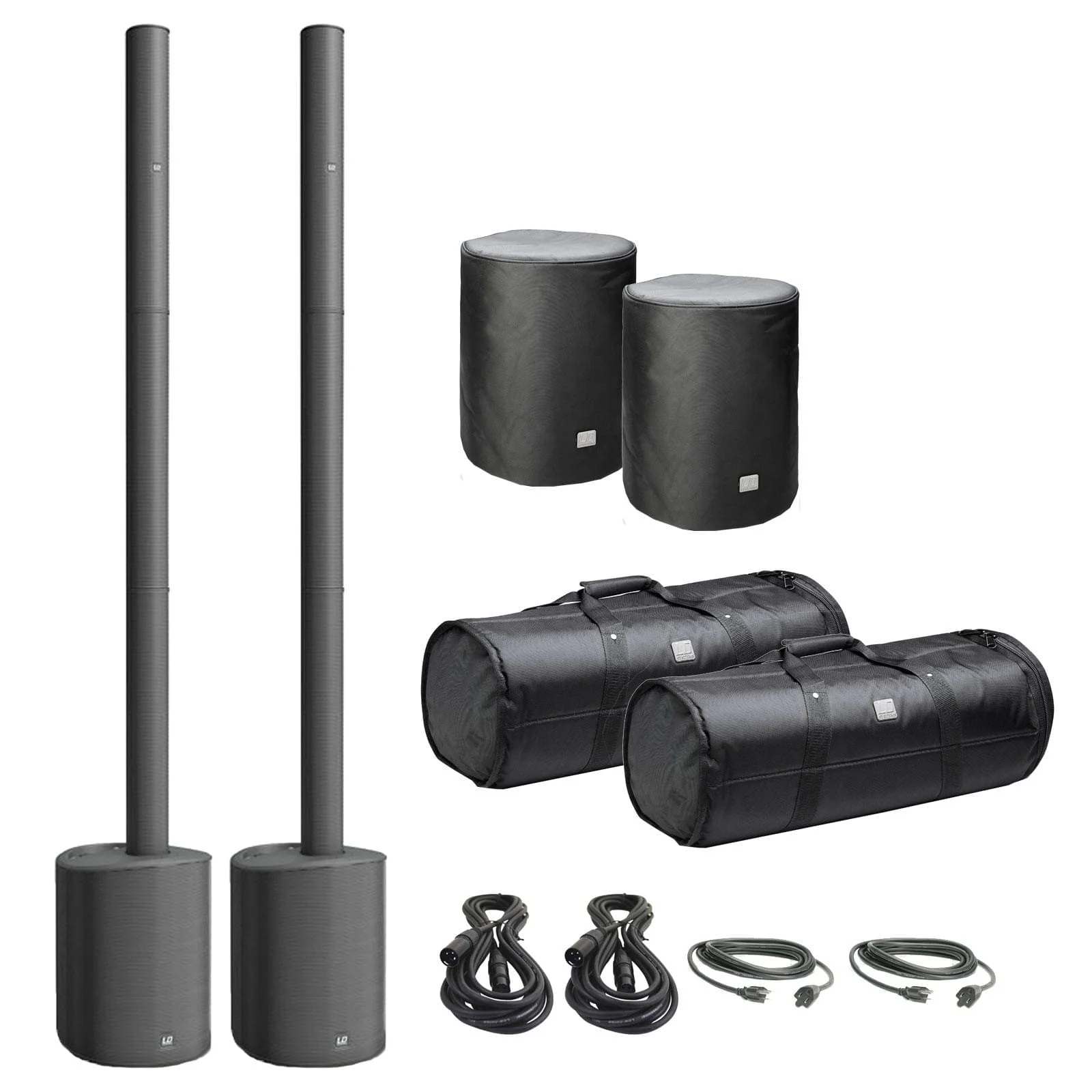(2) LD Systems MAUI 5 Ultra Portable Column PA Systems with Mixer and Bluetooth with Cases & Cables Package