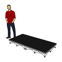 2m x 1m Alustage Spider Portable Staging Platforms with 20cm Risers