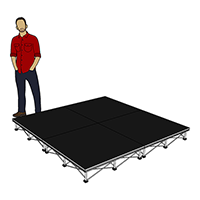 2m x 2m Alustage Spider Portable Stage Platforms with 20cm Risers