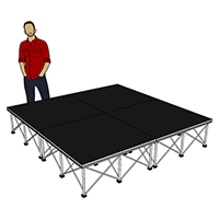 2m x 2m Alustage Spider Portable Stage Platforms with 40cm Risers