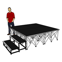 2m x 2m Alustage Spider Portable Stage Platforms with 60cm Risers