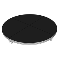 2m x 60cm Portable Stage Deck Circle - Black Anti-Slip