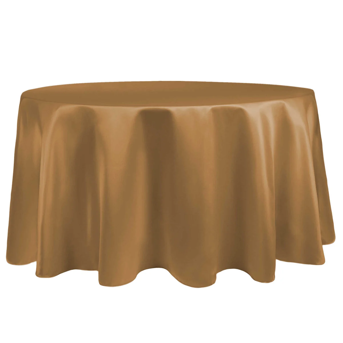 Antique Gold 80" Round Duchess Satin Tablecloth