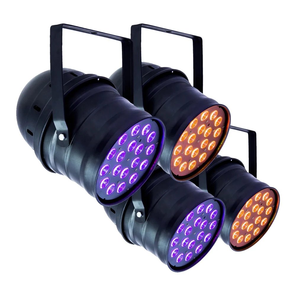 AVE PK-PAR64TRI18-4 RGB Par Can 4 Pack 18x 1W