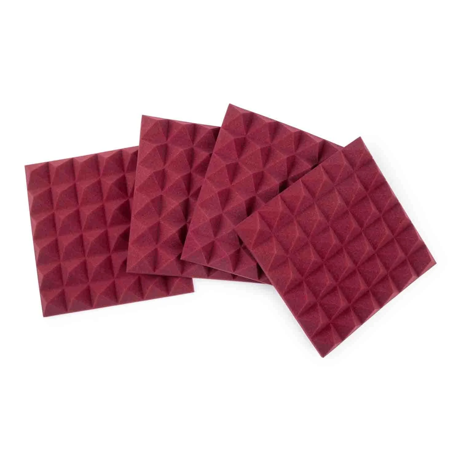 Gator Frameworks GFW-ACPNL1212PBDY-4PK Burgundy 12x12" Acoustic Pyramid Panel - 4 Pack