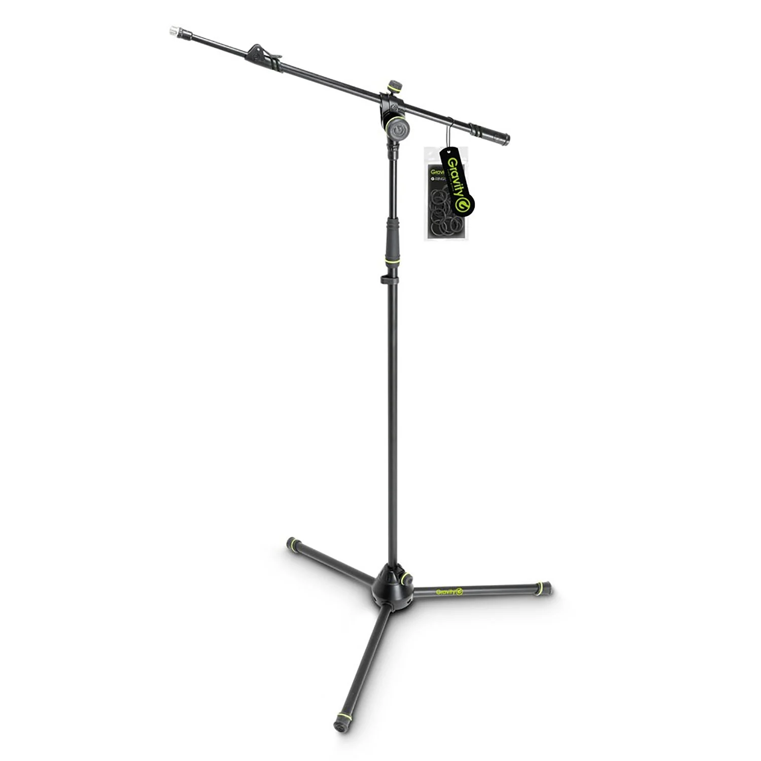 Gravity GMS4322B Microphone Stand With Folding Tripod Base and 2-Point Adjustment Telescoping Boom