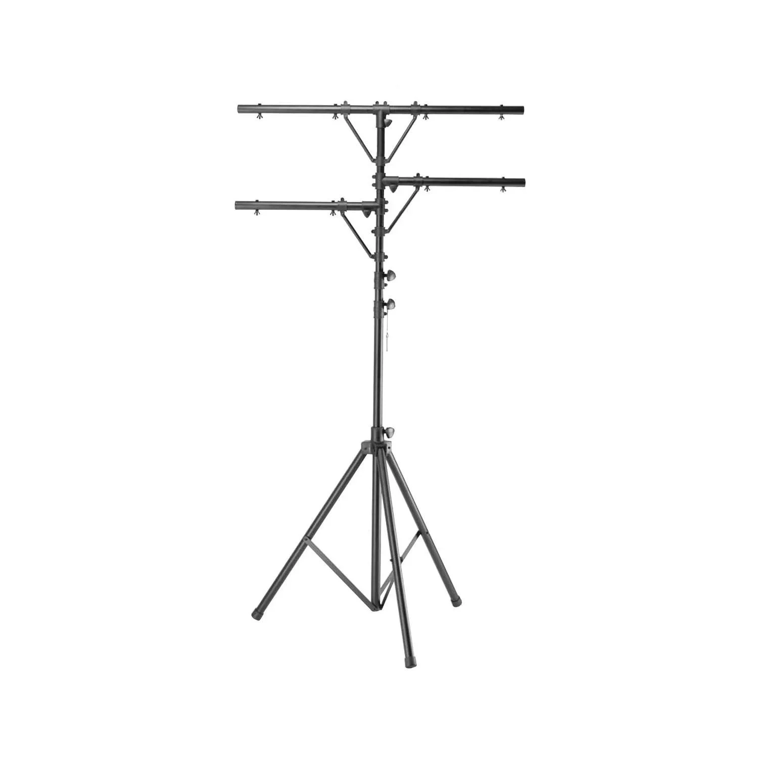 Odyssey LTP1, 11-Feet Tall Black Lighting Tripod Stand With Top T-Bar And Two Side Bars