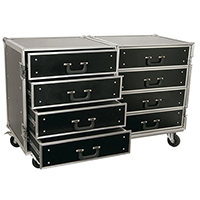 PD Roadie Flight Case with Drawers, 8-Drawer & Wheels