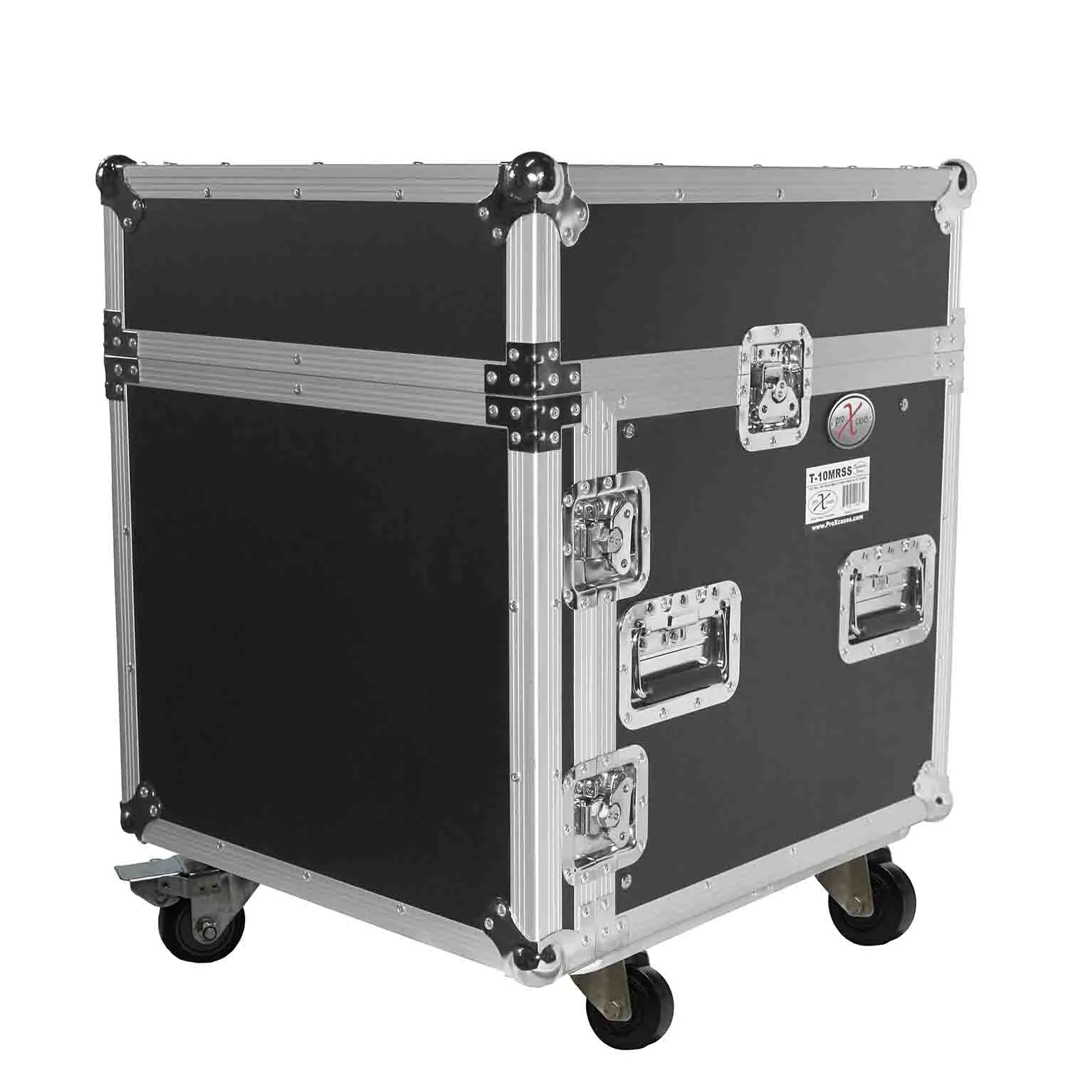 ProX T-10MRLT 10U Rack x 10U Top Mixer DJ Combo Flight Case with Laptop Shelf and Casters