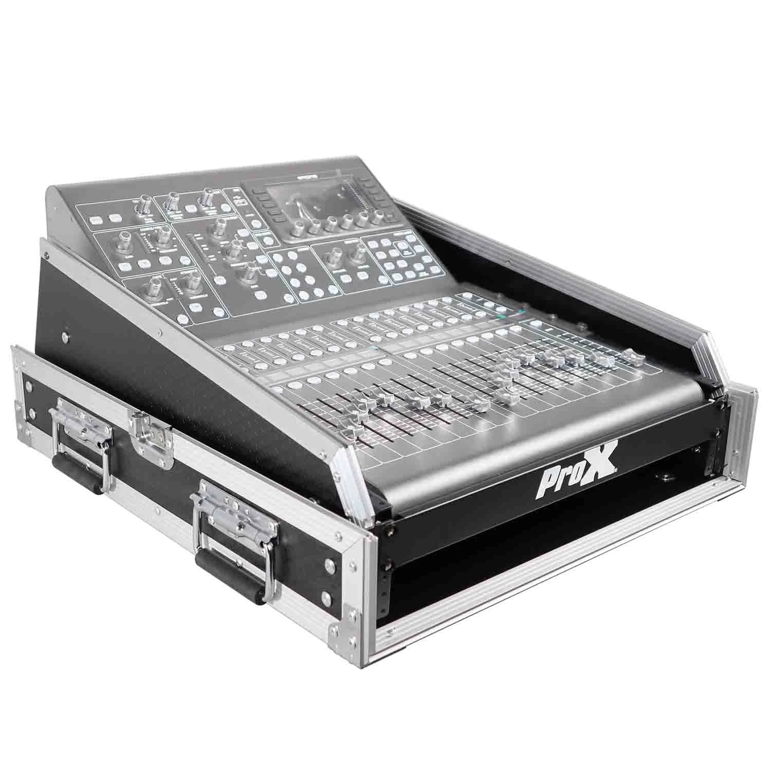 ProX T-2MRSS13ULT DJ Combo Flight Case For 13U Top Mixer-DJ and 2U Rack With Laptop Shelf