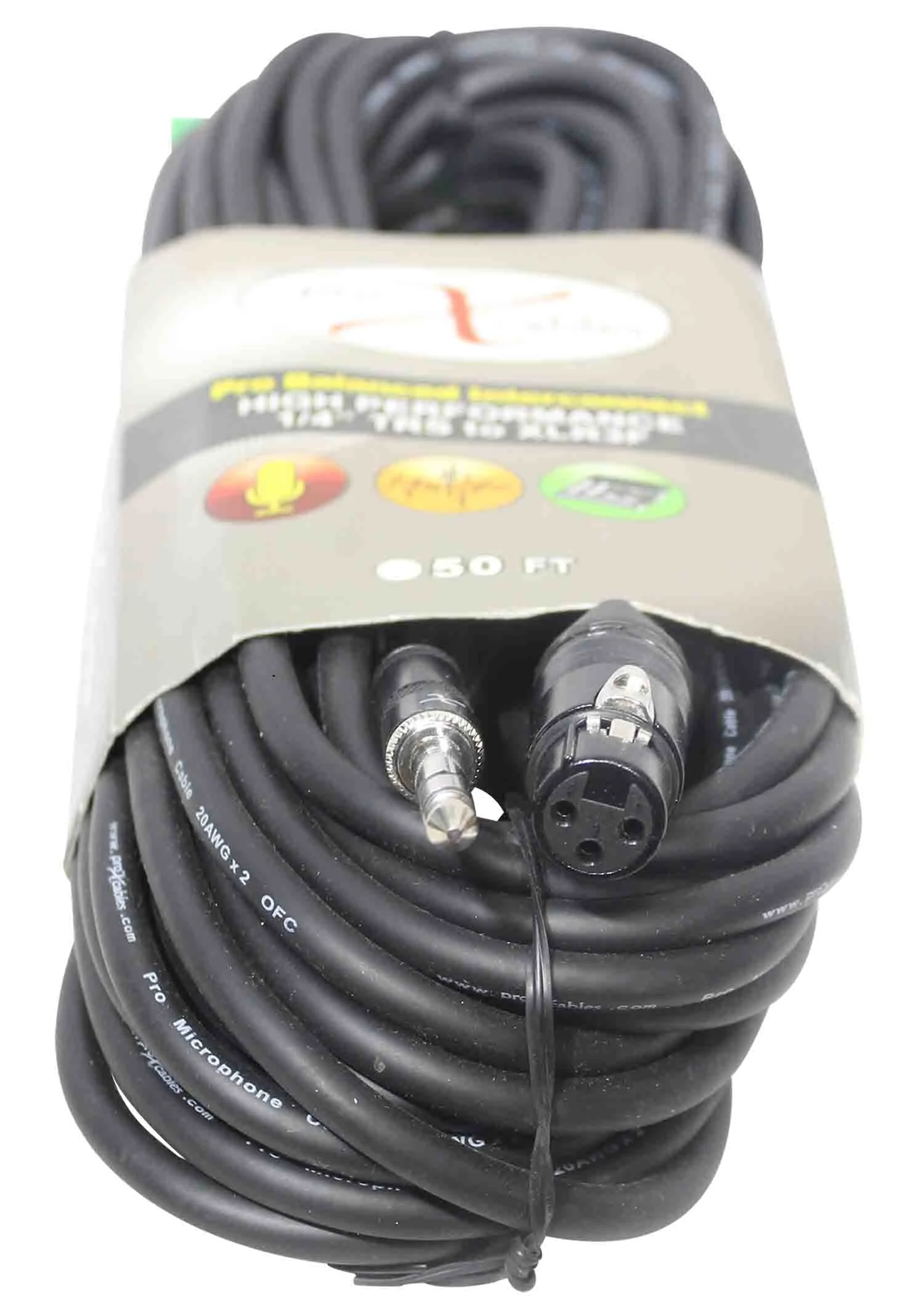 Prox XC-SXF50 Balanced 1/4" TRS-M to XLR-F High Performance Audio Cable - 50 Feet