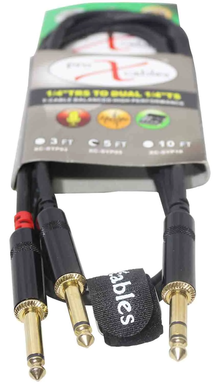 Prox XC-SYP05 Unbalanced TRS-M Stereo to Dual TS-M High Performance Audio Y Cable - 5 Feet