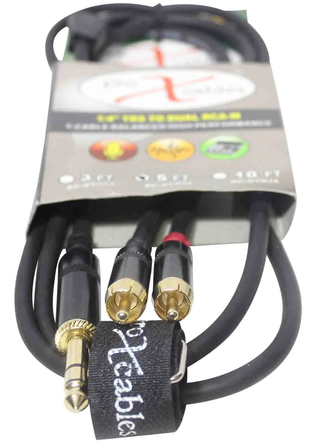 Prox XC-SYR05 Unbalanced 1/4" TRS-M to Dual RCA-M High Performance Audio Cable - 5 Feet