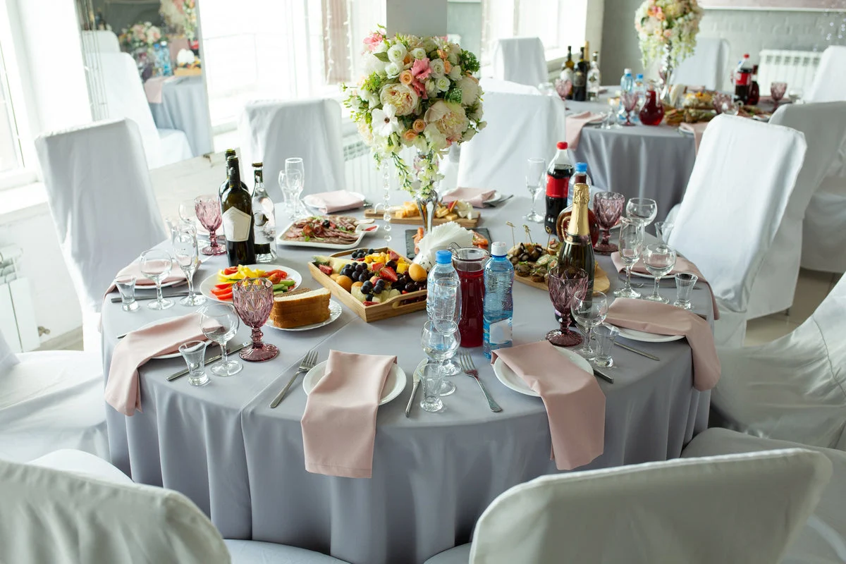 Round Poly Cotton Twill Tablecloth