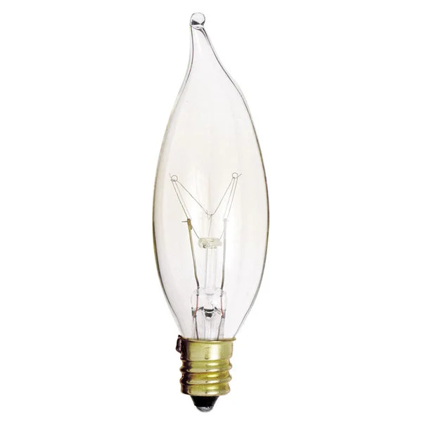 Satco A3673 15W 130V CA8 Clear E12 Candelabra Base Incandescent bulb