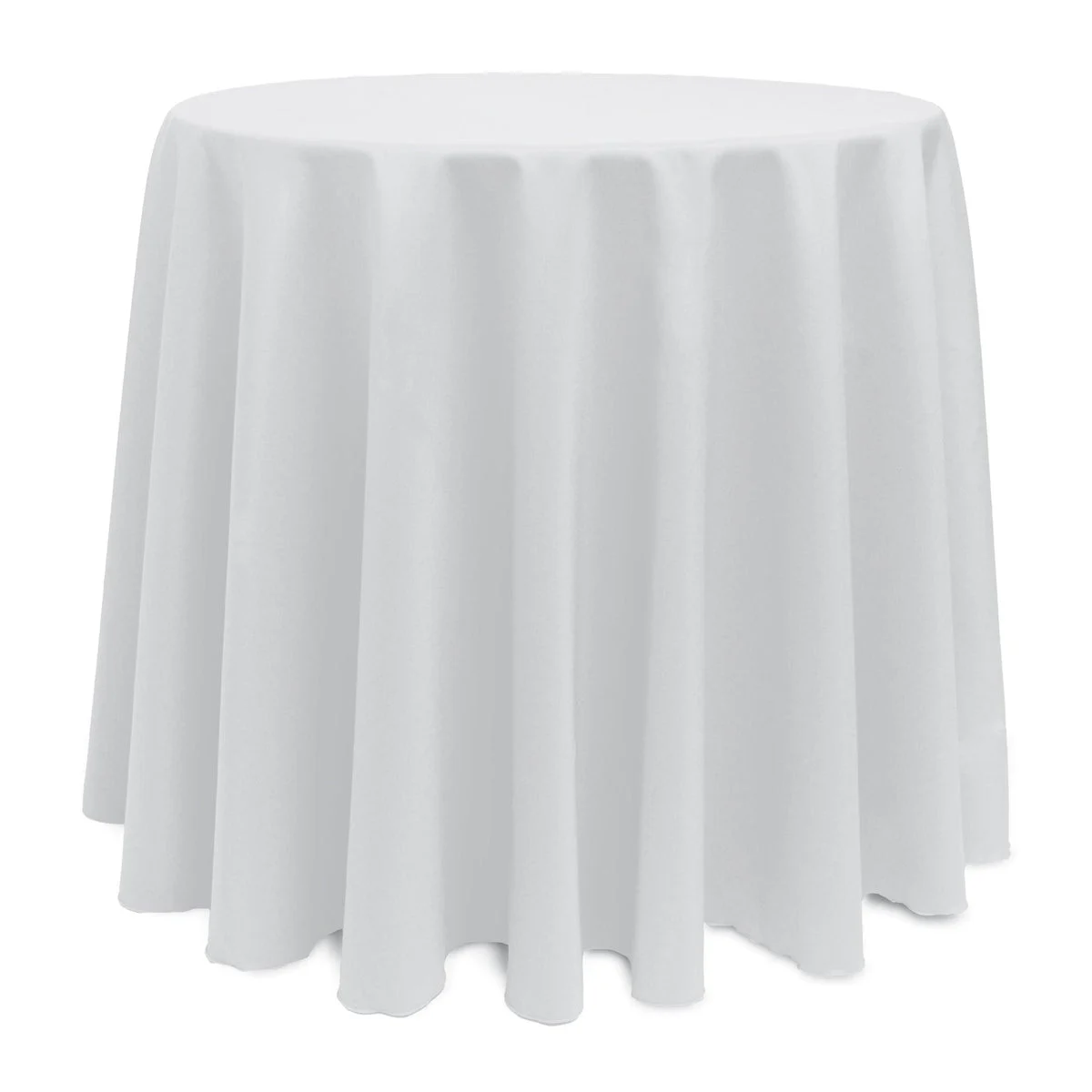 White 84" Round Poly Premier Tablecloth