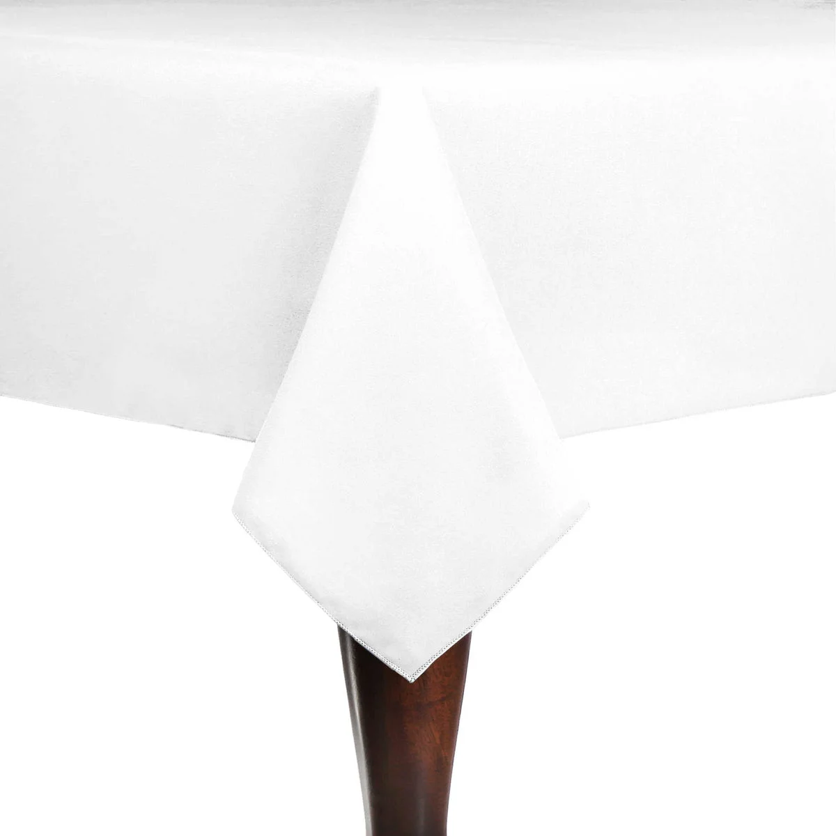 White 85" x 85" Square Spun Poly Tablecloth Special