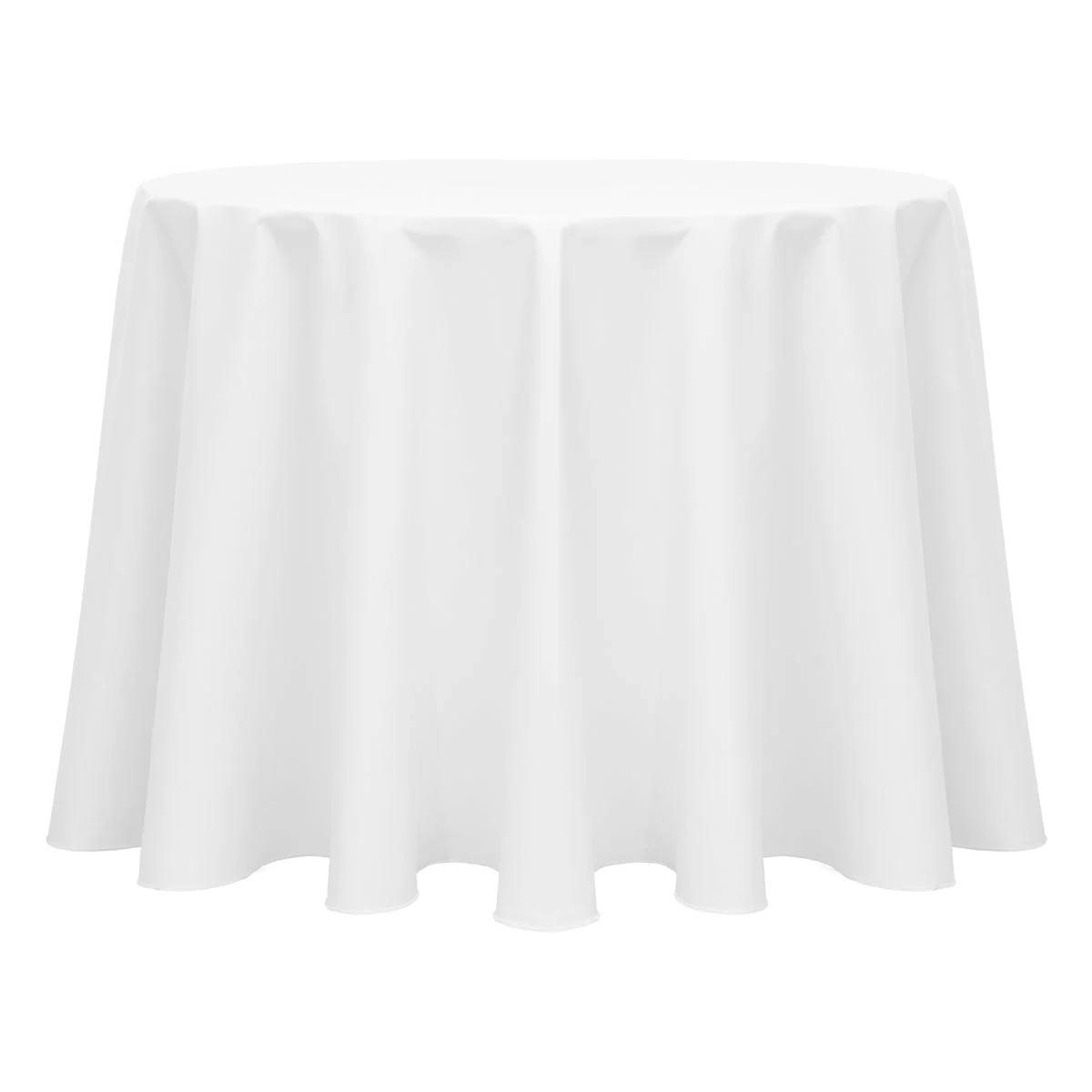 White 90" Round Poly Cotton Twill Tablecloth
