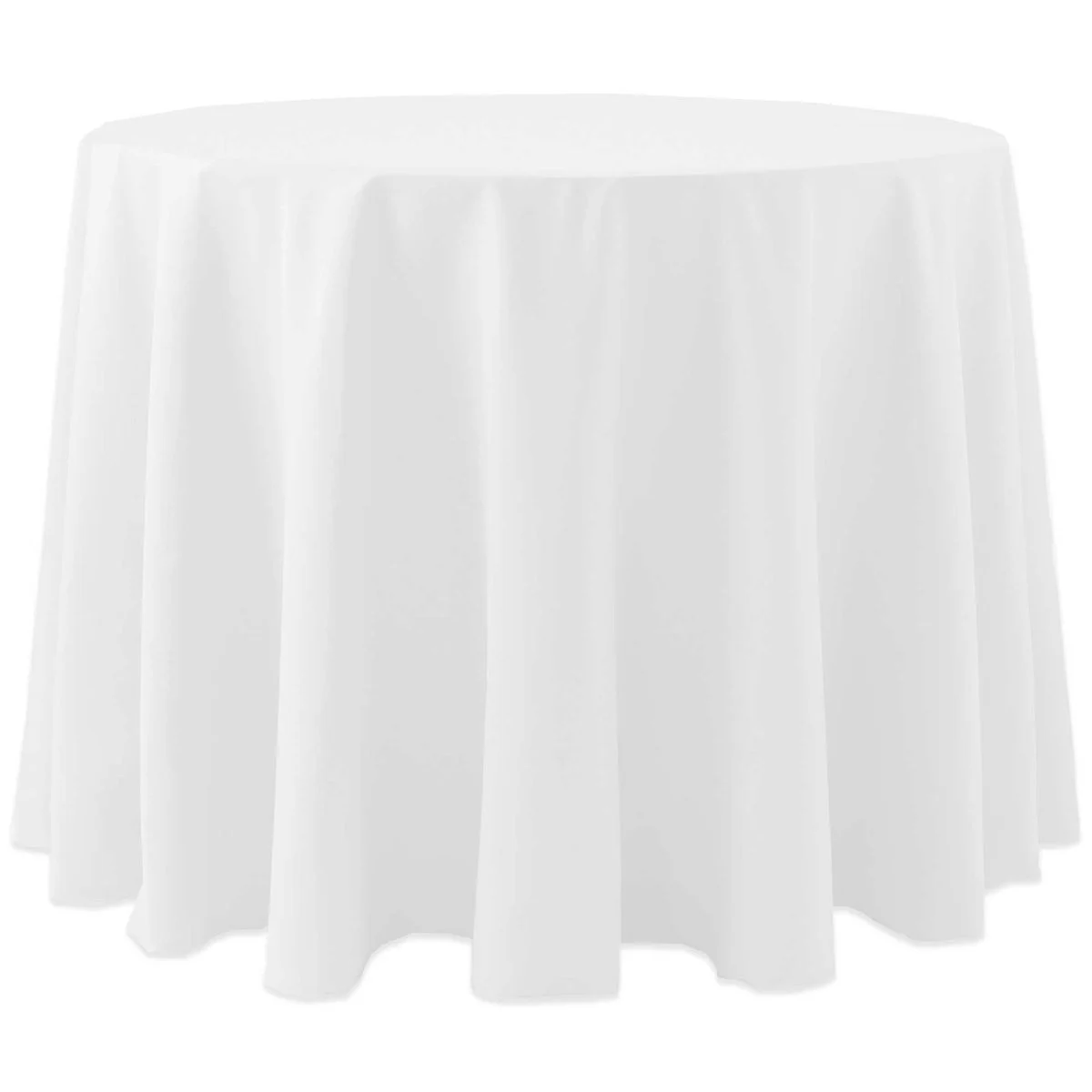 White 90" Round Spun Poly Tablecloth