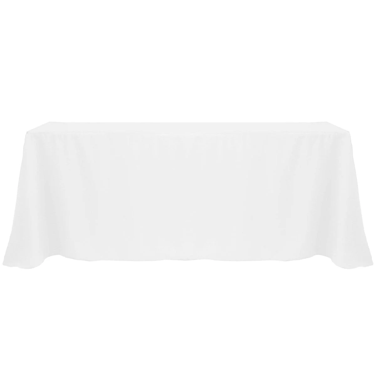 White 90" x 132" Rectangular Poly Premier Tablecloth