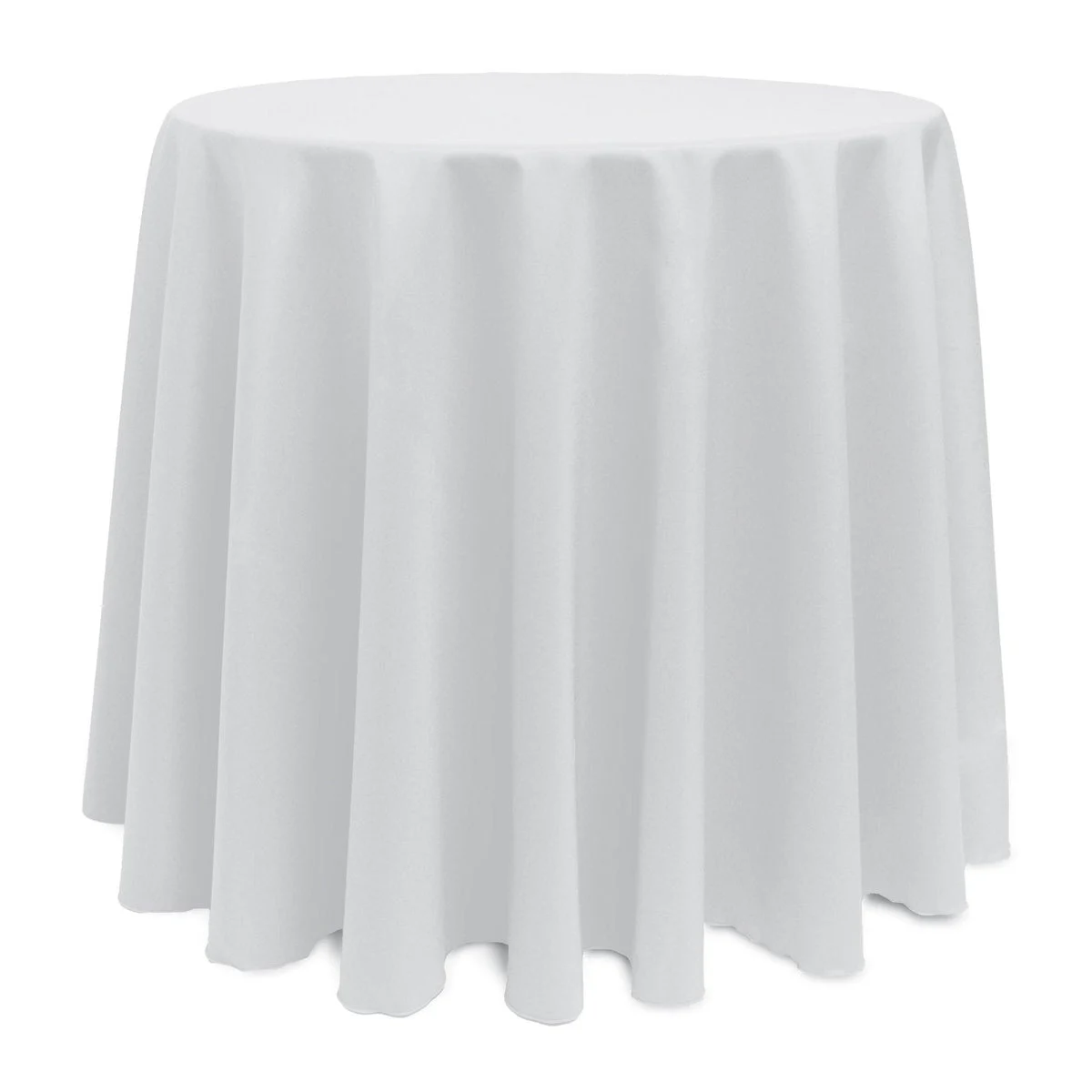 White 96" Round Poly Premier Tablecloth